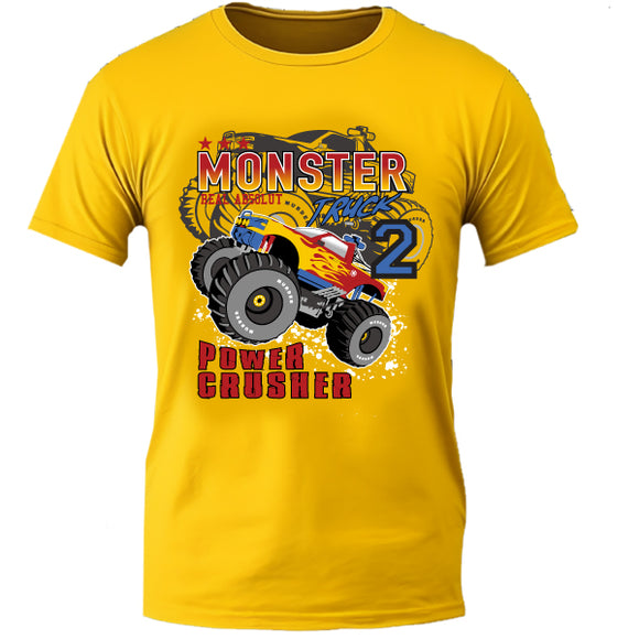 Monster Truck-Second Birthday-T-Shirt-2-3 years