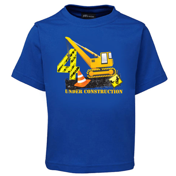 Construction - Fourth Birthday - Crane- T-Shirt