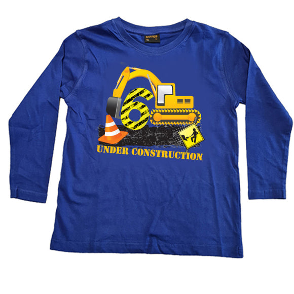 Construction-Sixth Birthday - Backacter -T-Shirt