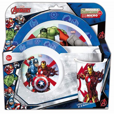 Avengers Rolling Thunder 3 Pieces Kids Microwavable Set