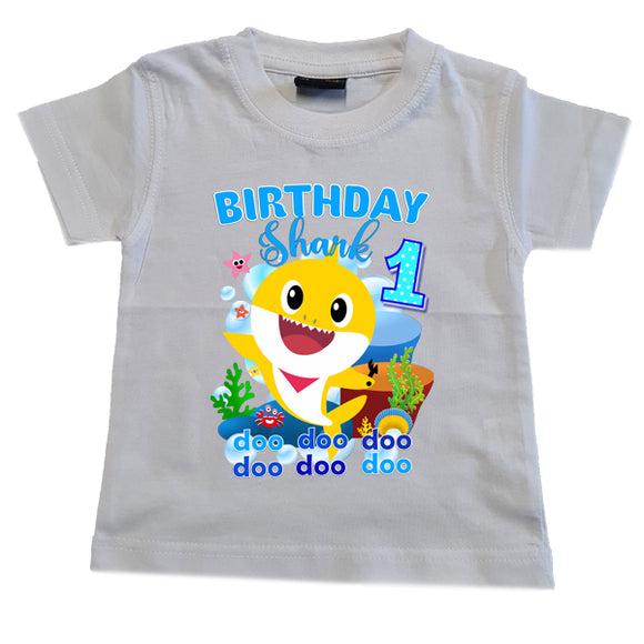 Baby Shark- Boys-First-Birthday-T-Shirt
