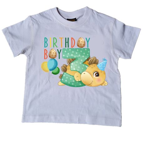 Dinosaur-Third Birthday-Birthday Boy-T-Shirt-3-4 years