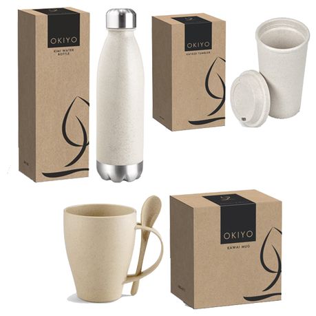 Okiyo-Drinkware Gift Set - Mug - Water Bottle - Tumbler -3 Pack Combo