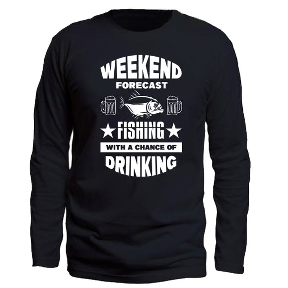 Fishing-Drinking-Long Sleeve-Black-T-Shirt