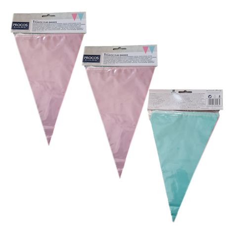 Triangular- Coral and Teal- Flag Banner-3 pack