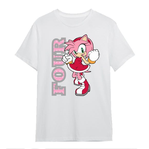 Sonic- Hedgehog- Fourth Birthday- Girls T-Shirt