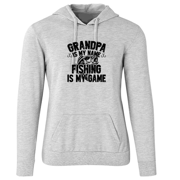 Grandpa Fishing Hoodie - Grey