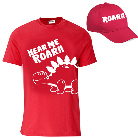 Dinosaur-Hear me Roar - T-Shirt and Cap Combo