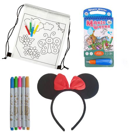 Minnie Mouse Headband - Drawstring Bag - Magic Water Book - Washable Markers