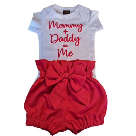 Babygrow-Red Bow Short-Mommy plus Daddy