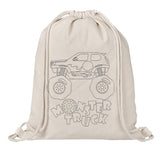 Monster Truck-Drawstring Bag - Colouring In Bags - Markers -6-Piece Set