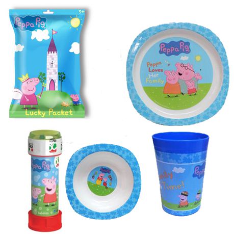 Peppa Pig - 3 Piece Kids Microwavable Set - Bubbles-Lucky Packet