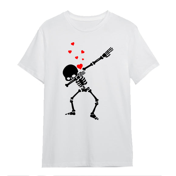 Dabbing-Skeleton-Valentines-Unisex-T-Shirt