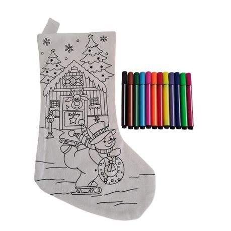 Christmas-Christmas Stocking-Colouring In-Washable Markers