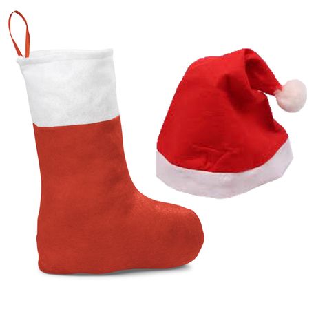 Christmas Stocking-Christmas Hat-Combo