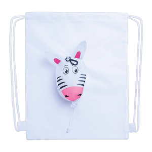 Kissa Foldable Drawstring Bag-Zebra