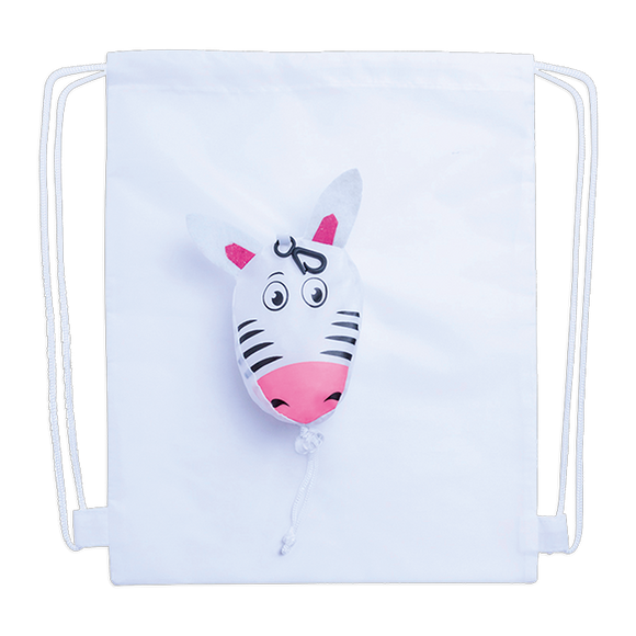 Kissa Foldable Drawstring Bag-Zebra