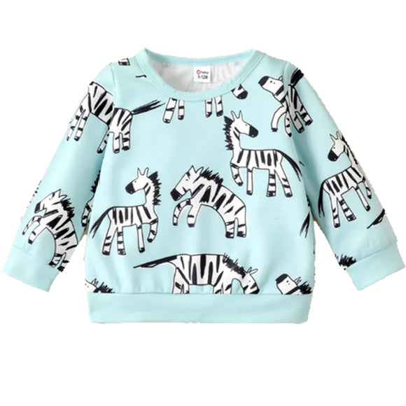 Zebra Mint Sweater Long Sleeve Tracksuit Top