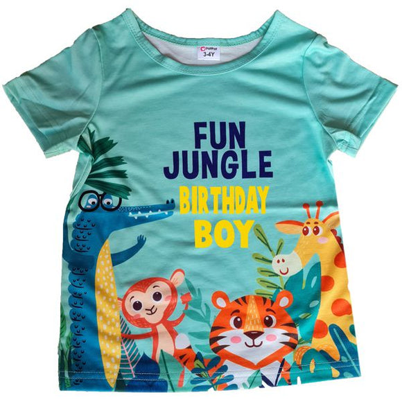 Jungle-Wild Animals-Birthday Boy-T Shirt