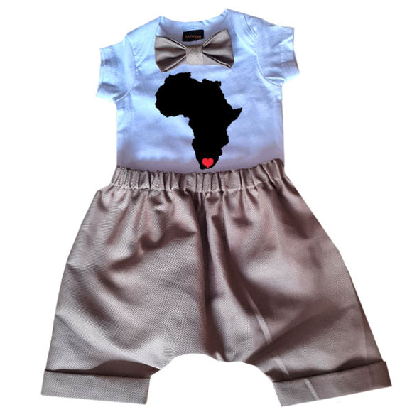 South Africa - Babygrow Bow Tie Slouch Pants Set
