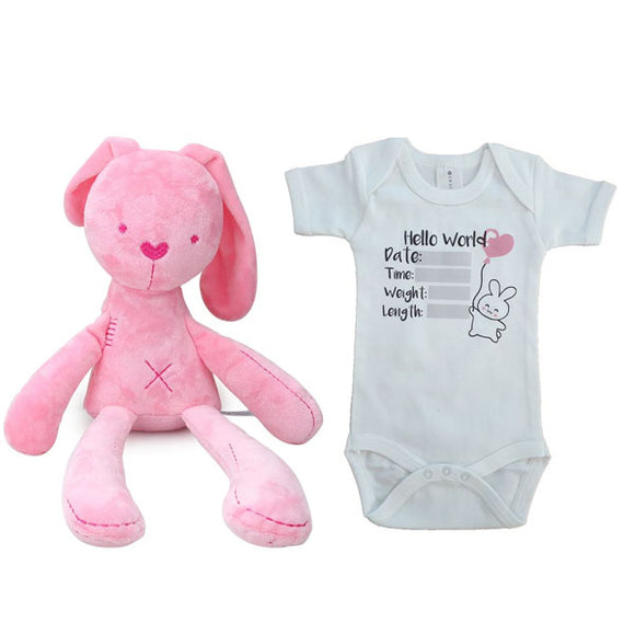 Newborn-Babygrow Announcement Keepsakes - Pink Bunny