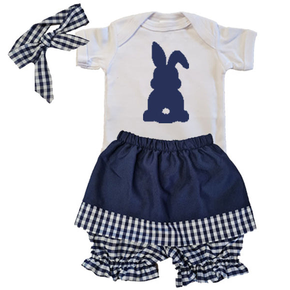 Easter-Bunny-Babygrow-Headband-Frilled Short-Skirt-4 Piece Combo