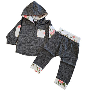 Tracksuit-Hoody - Slouch Pants - Floral