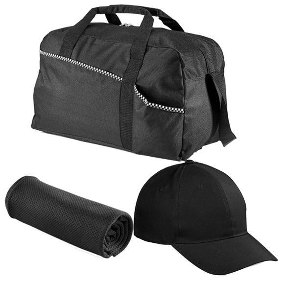 Sport Bag Tog Bag, Cap & Cooling Towel -Gym Gift Set