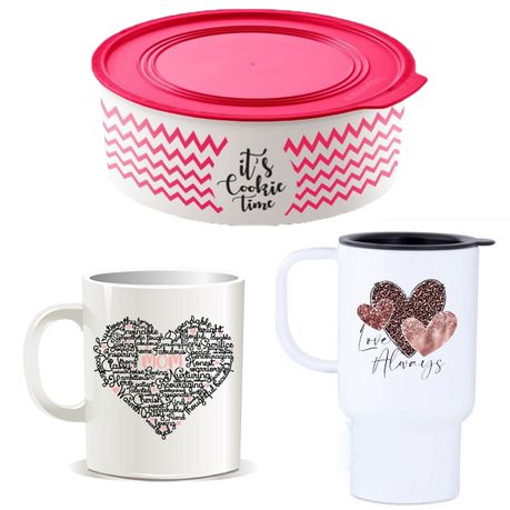Tupperware-Mother`s Gift-Cookie Canister-Travel Mug-Mug-Gift Set