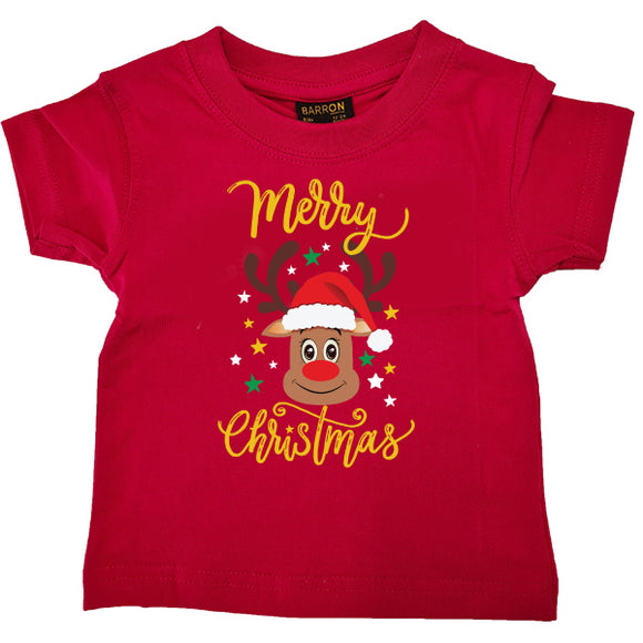 Christmas-Merry Christmas-Reindeer-T-Shirt-Kids
