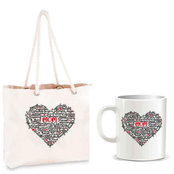 Mom-Tote Bag-Mug-Mother`s Day-Gift Set