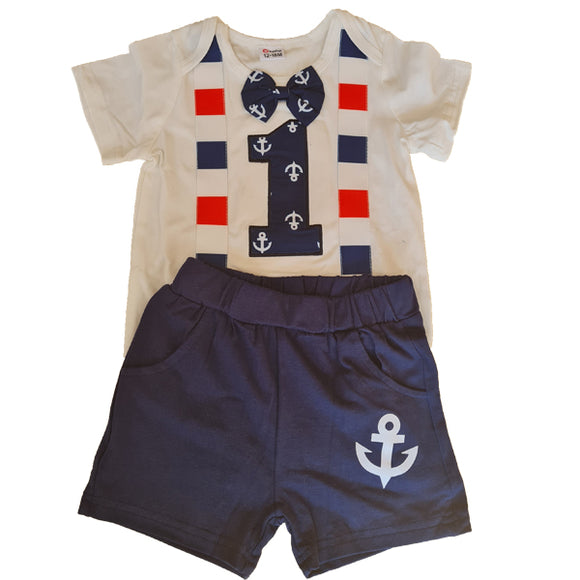 Sailor-Anchor-First Birthday-Bow Tie-Set