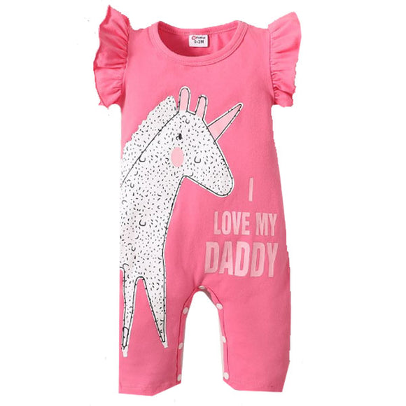 Unicorn-I love my Daddy-Frilled-Jumpsuit