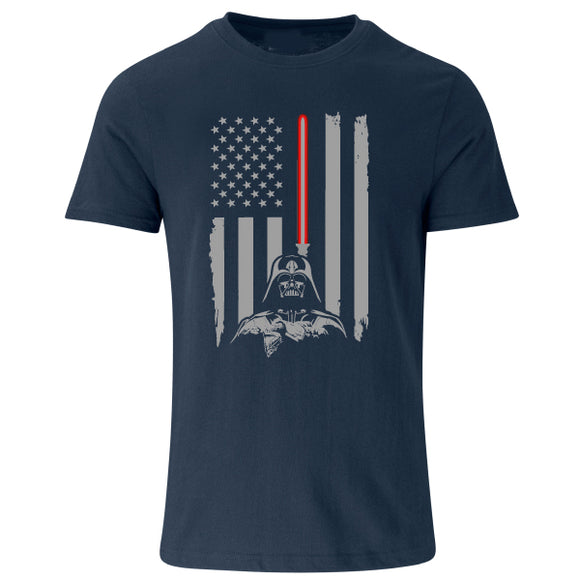 Star Wars-US Flag- Darth Vader- T-Shirt-Navy